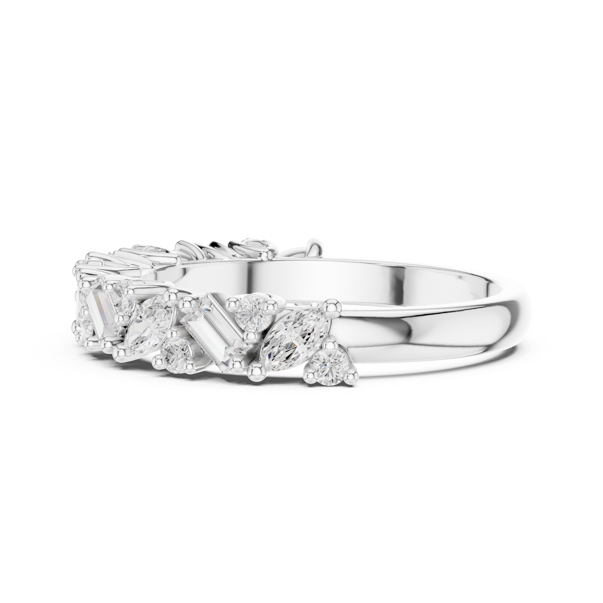 Mixed Shape Lab Grown Diamond Side Stone Ring