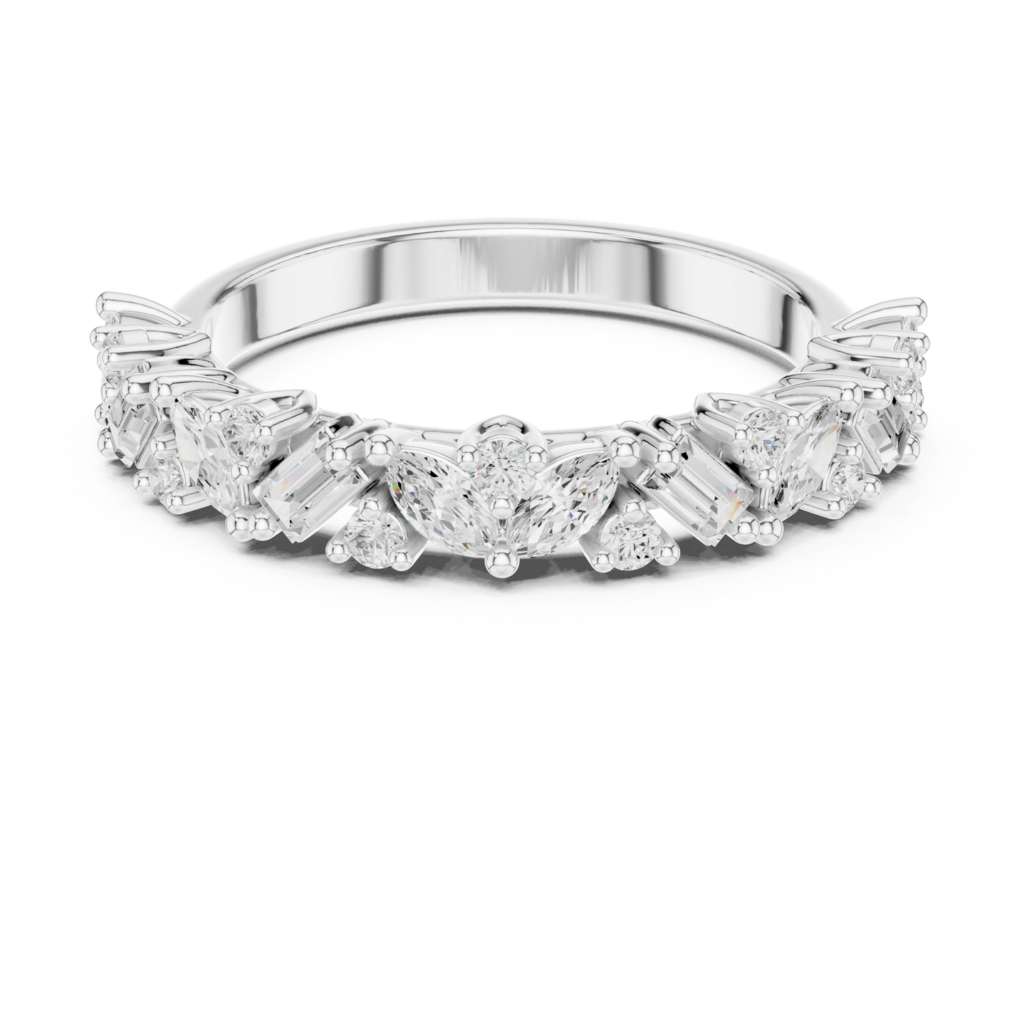 Mixed Shape Lab Grown Diamond Side Stone Ring
