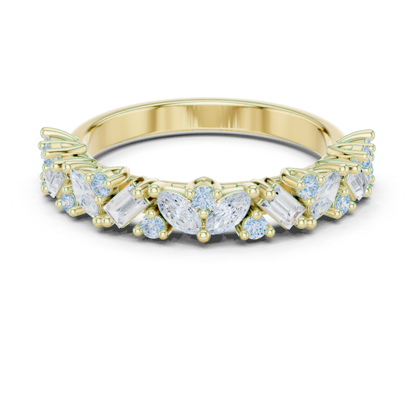Mixed Shape Lab Grown Diamond Side Stone Ring