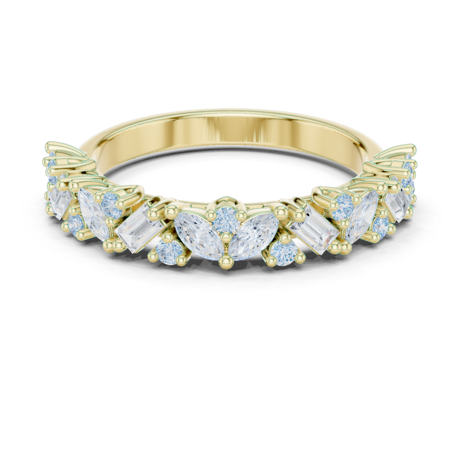 Mixed Shape Lab Grown Diamond Side Stone Ring