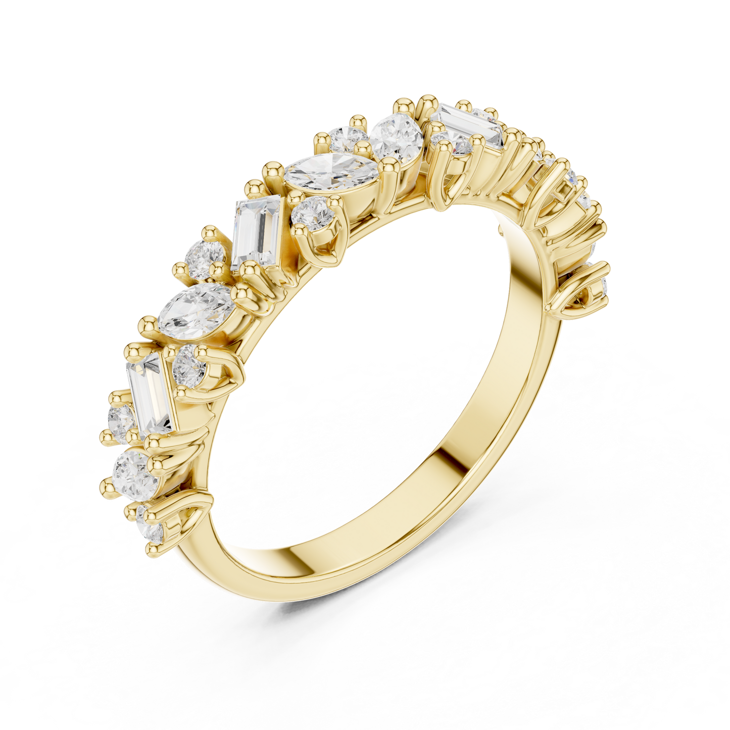 Mixed Shape Lab Grown Diamond Side Stone Ring