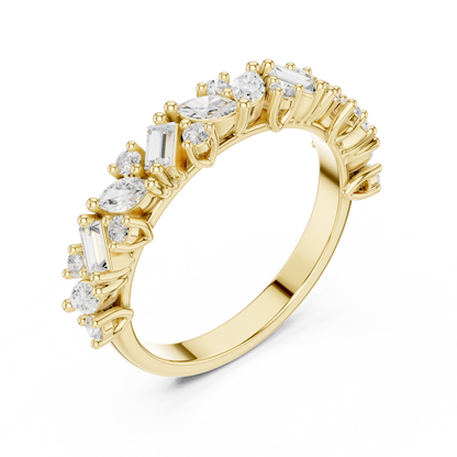 Mixed Shape Lab Grown Diamond Side Stone Ring