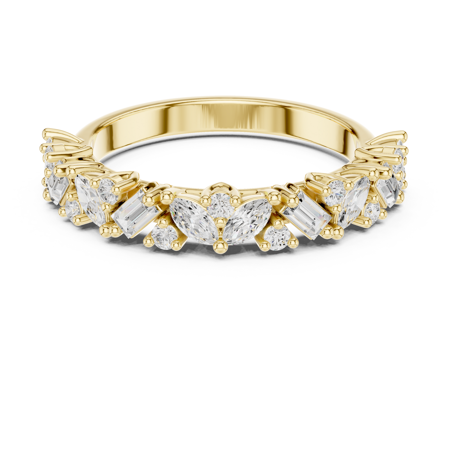 Mixed Shape Lab Grown Diamond Side Stone Ring