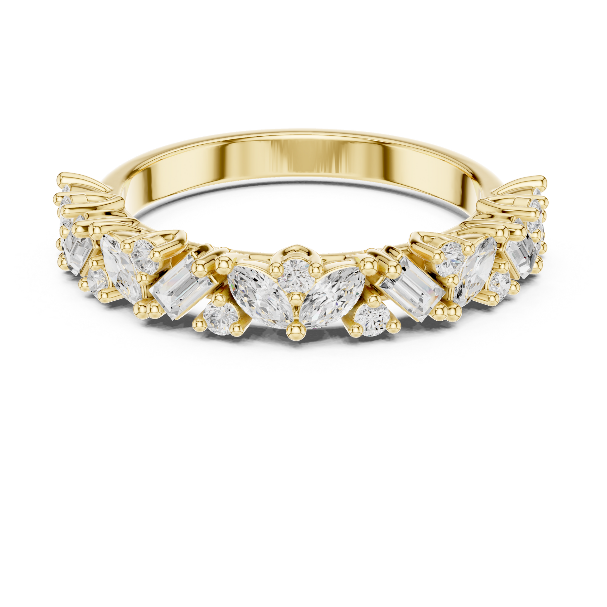 Mixed Shape Lab Grown Diamond Side Stone Ring