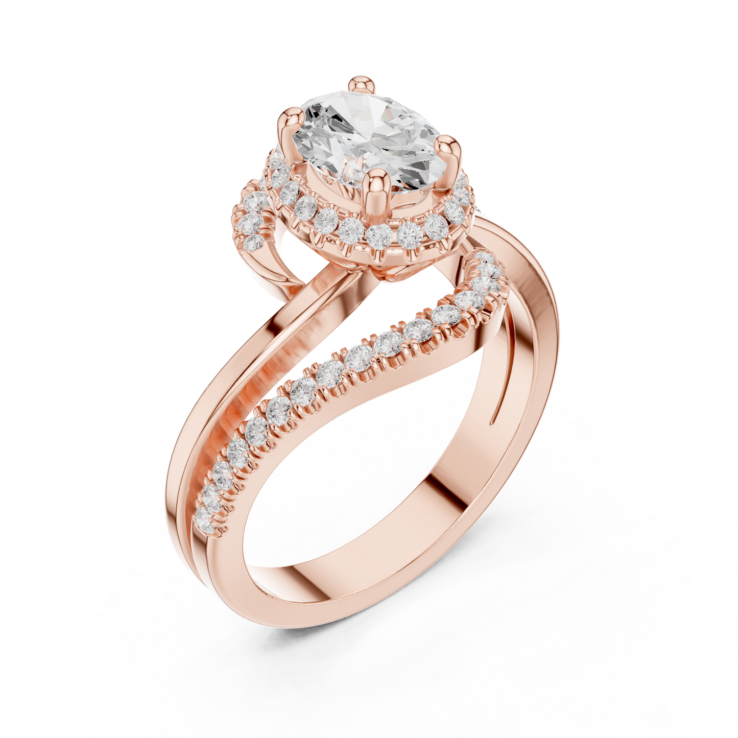 Round Halo Lab Grown Diamond Ring
