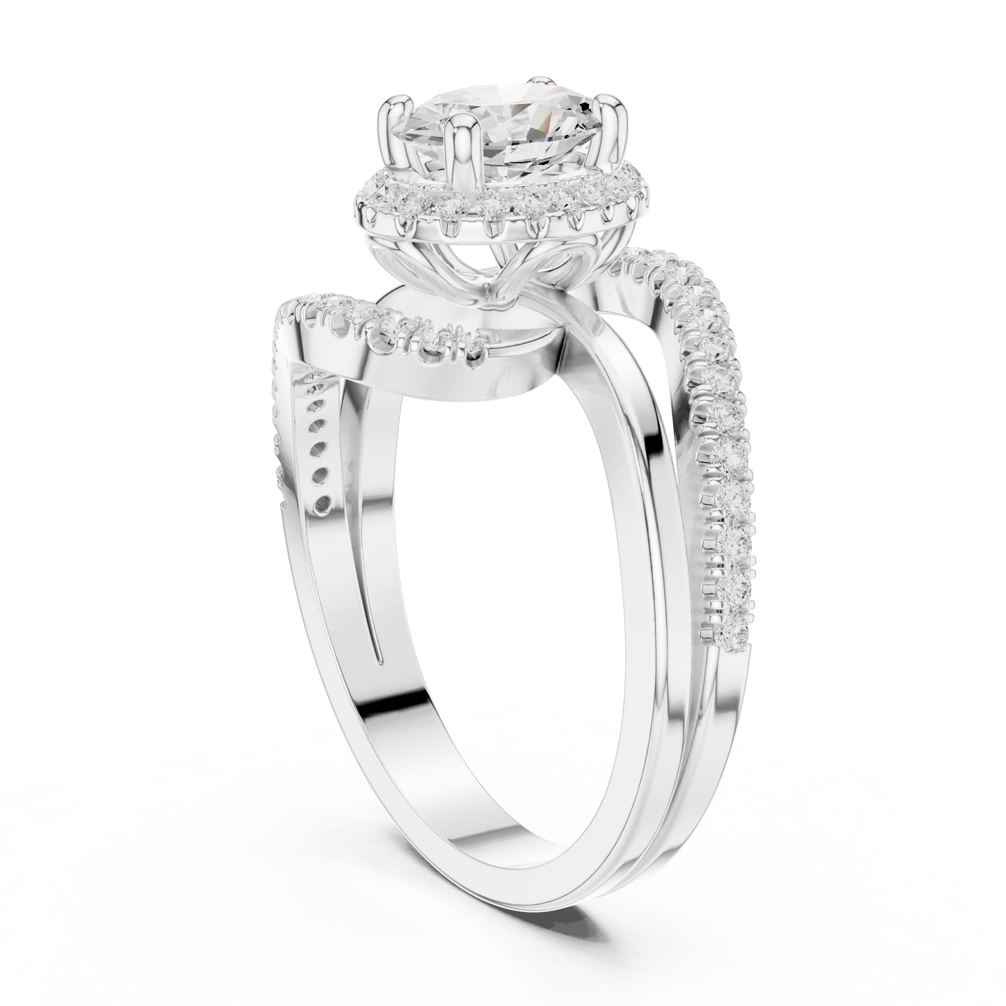 Round Halo Lab Grown Diamond Ring