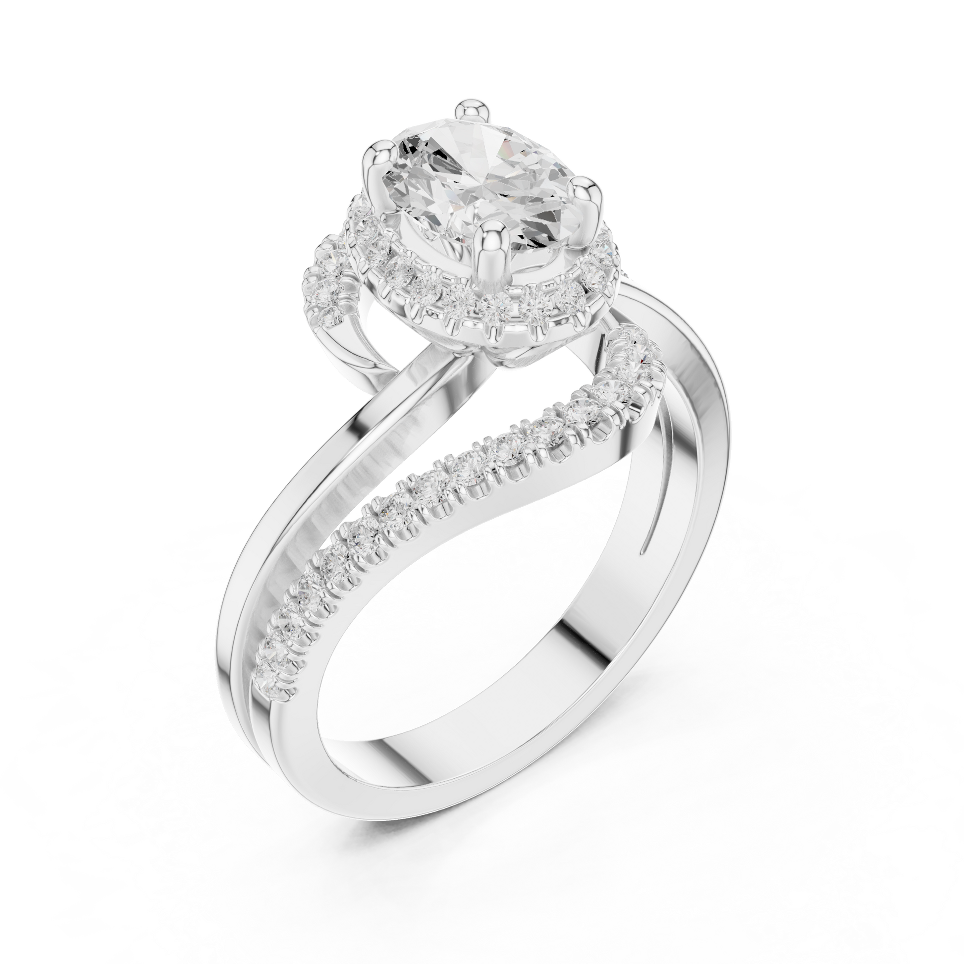 Round Halo Lab Grown Diamond Ring