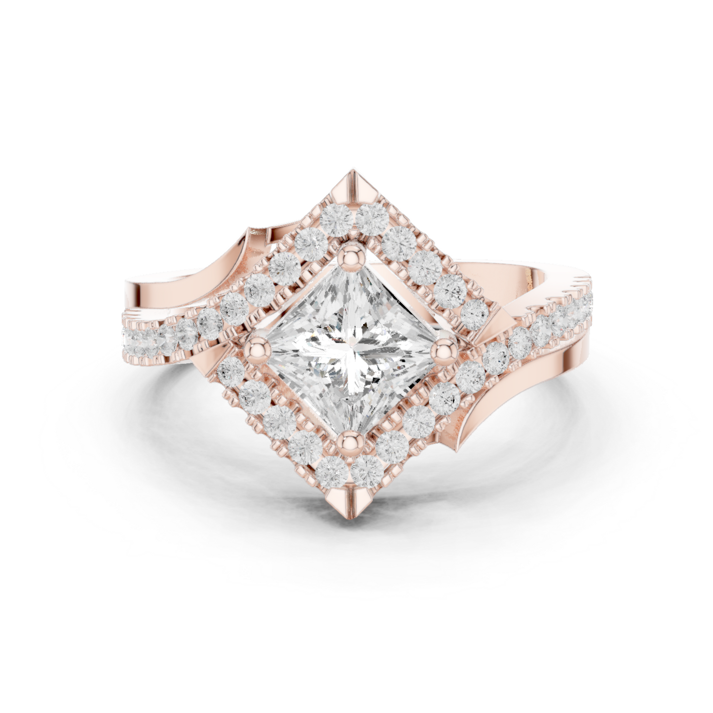 Mixed Shape Lab Grown Diamond Halo Ring