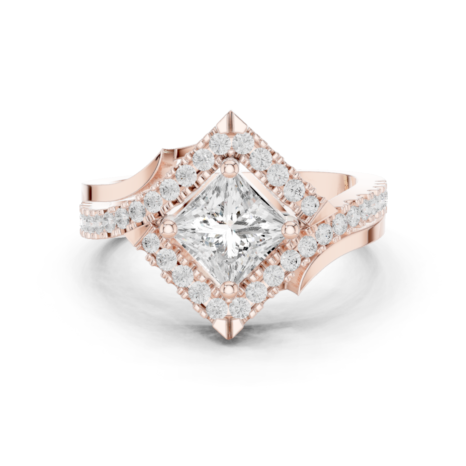 Mixed Shape Lab Grown Diamond Halo Ring