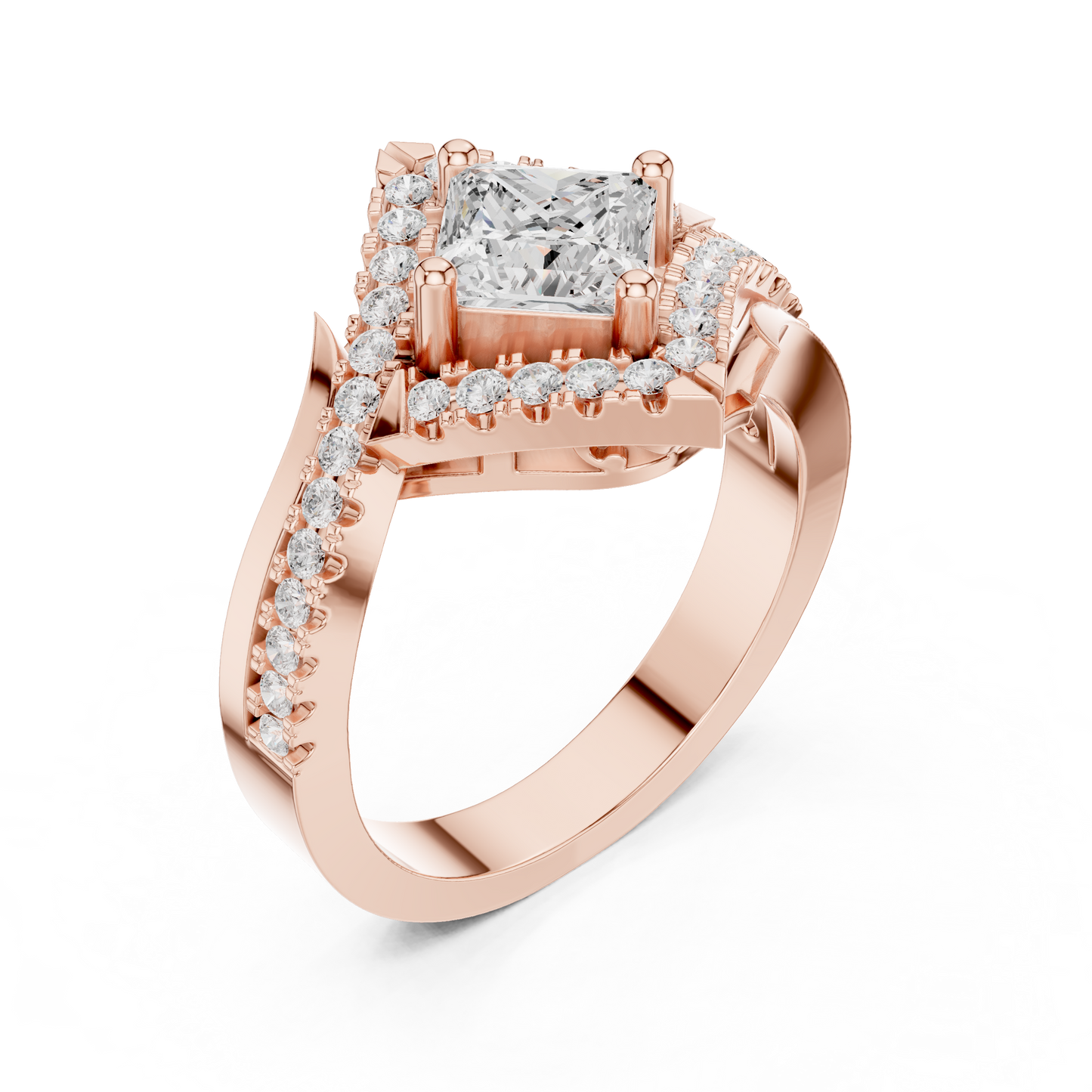 Mixed Shape Lab Grown Diamond Halo Ring