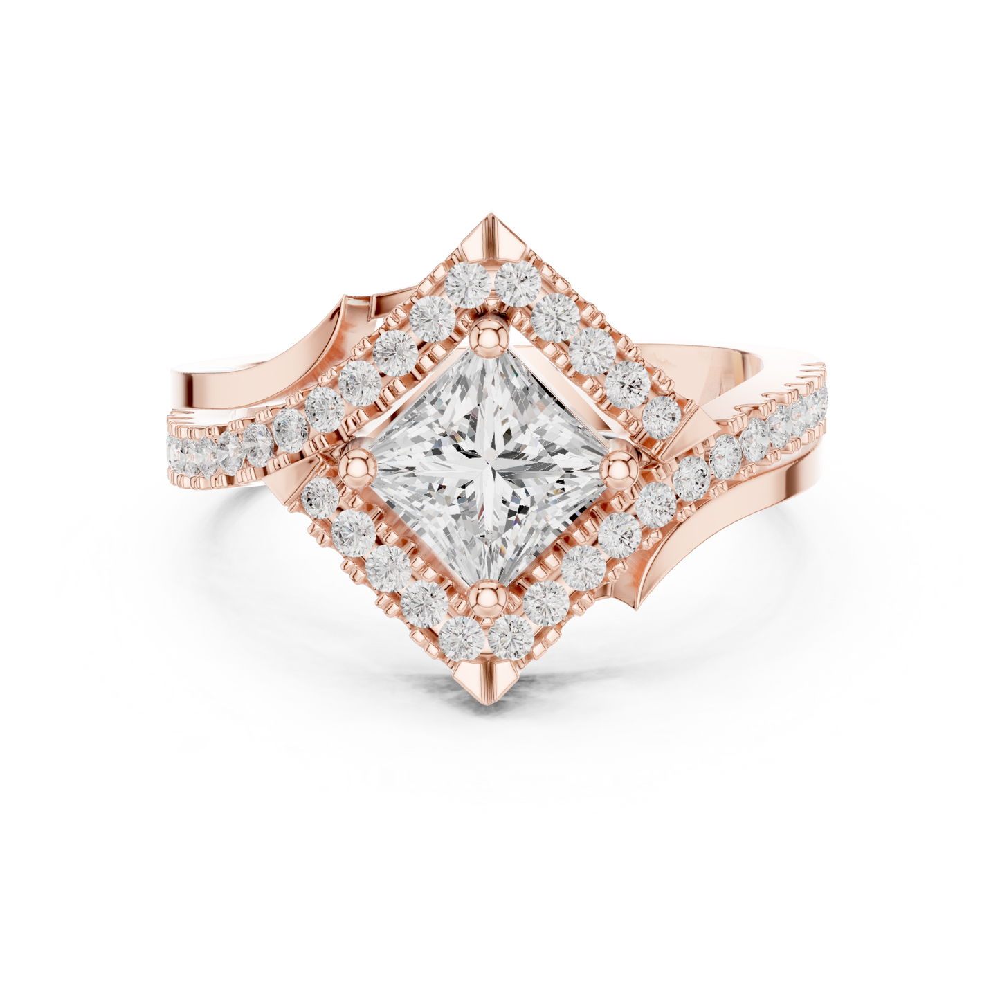 Mixed Shape Lab Grown Diamond Halo Ring