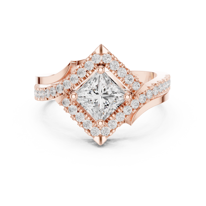 Mixed Shape Lab Grown Diamond Halo Ring