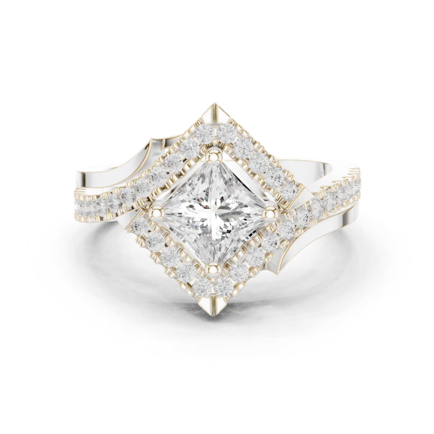 Mixed Shape Lab Grown Diamond Halo Ring