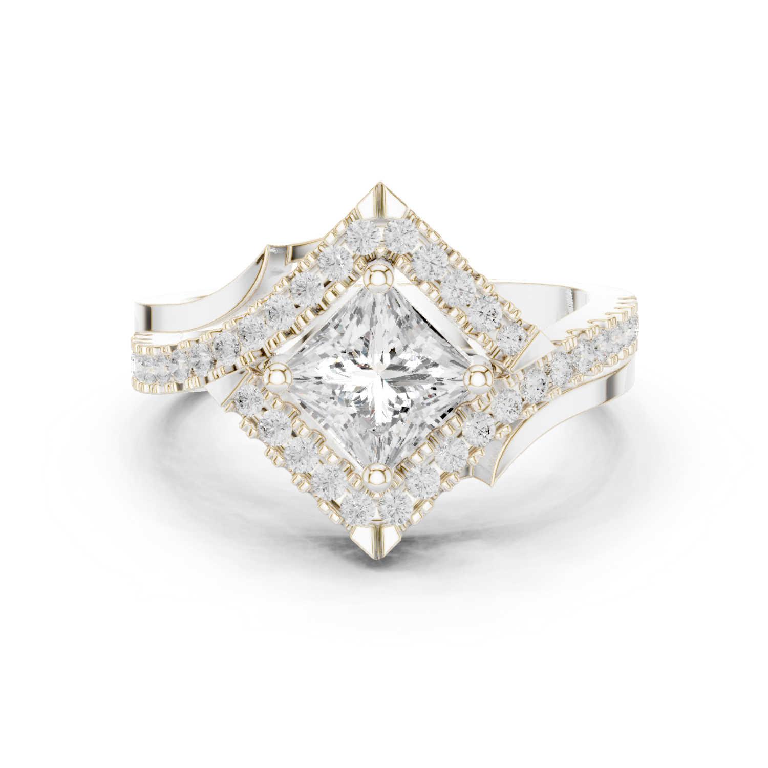 Mixed Shape Lab Grown Diamond Halo Ring