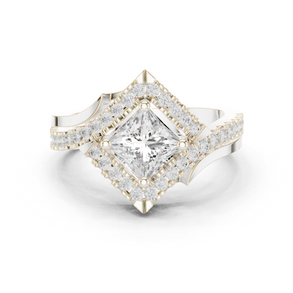 Mixed Shape Lab Grown Diamond Halo Ring