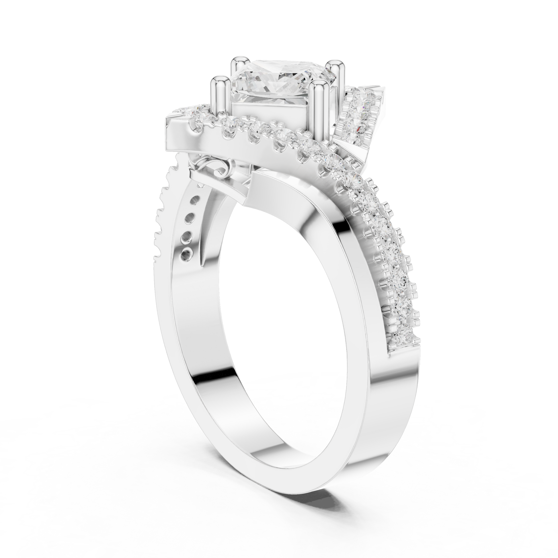Mixed Shape Lab Grown Diamond Halo Ring