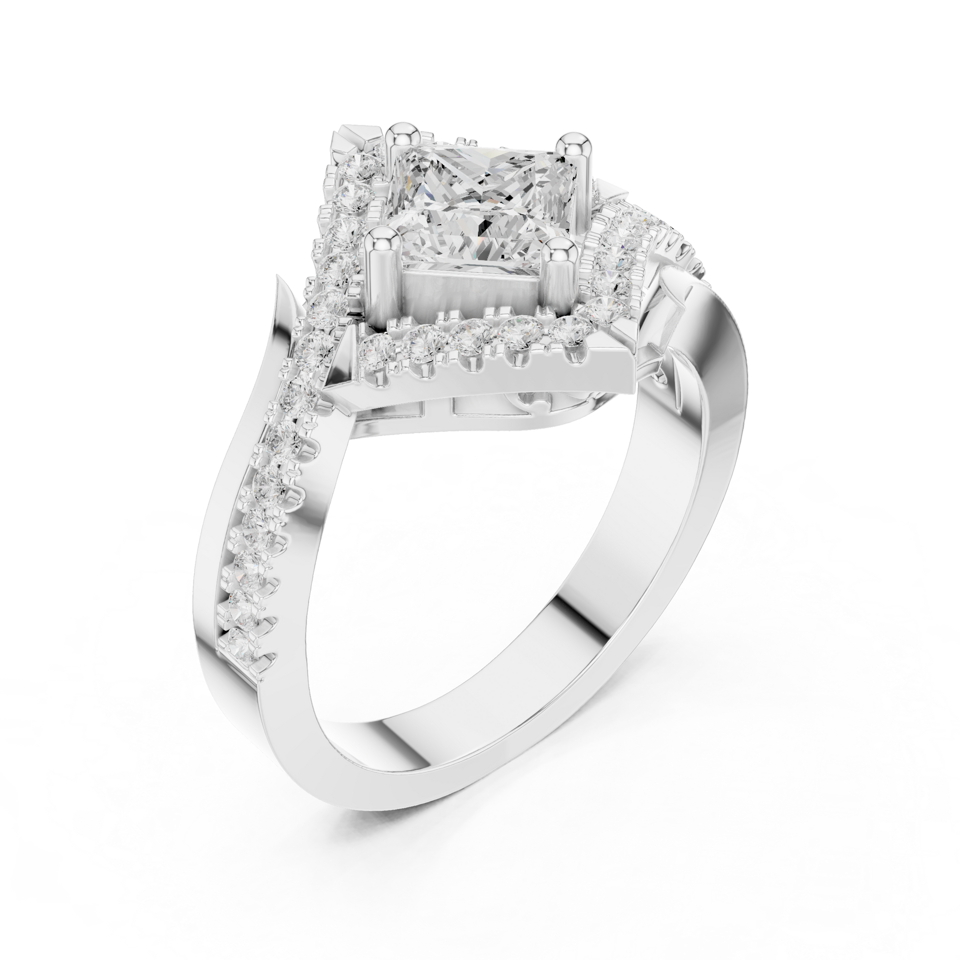 Mixed Shape Lab Grown Diamond Halo Ring