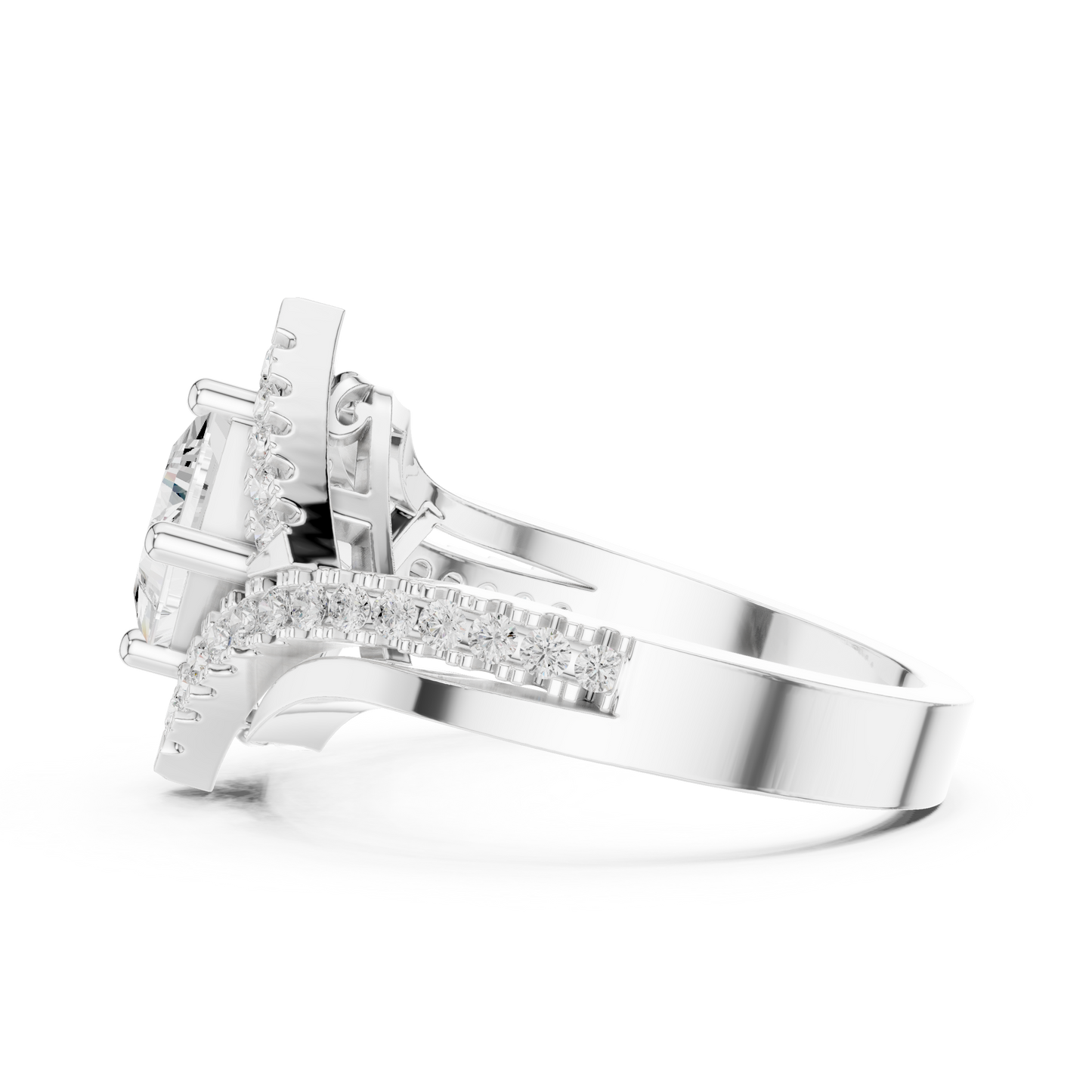 Mixed Shape Lab Grown Diamond Halo Ring