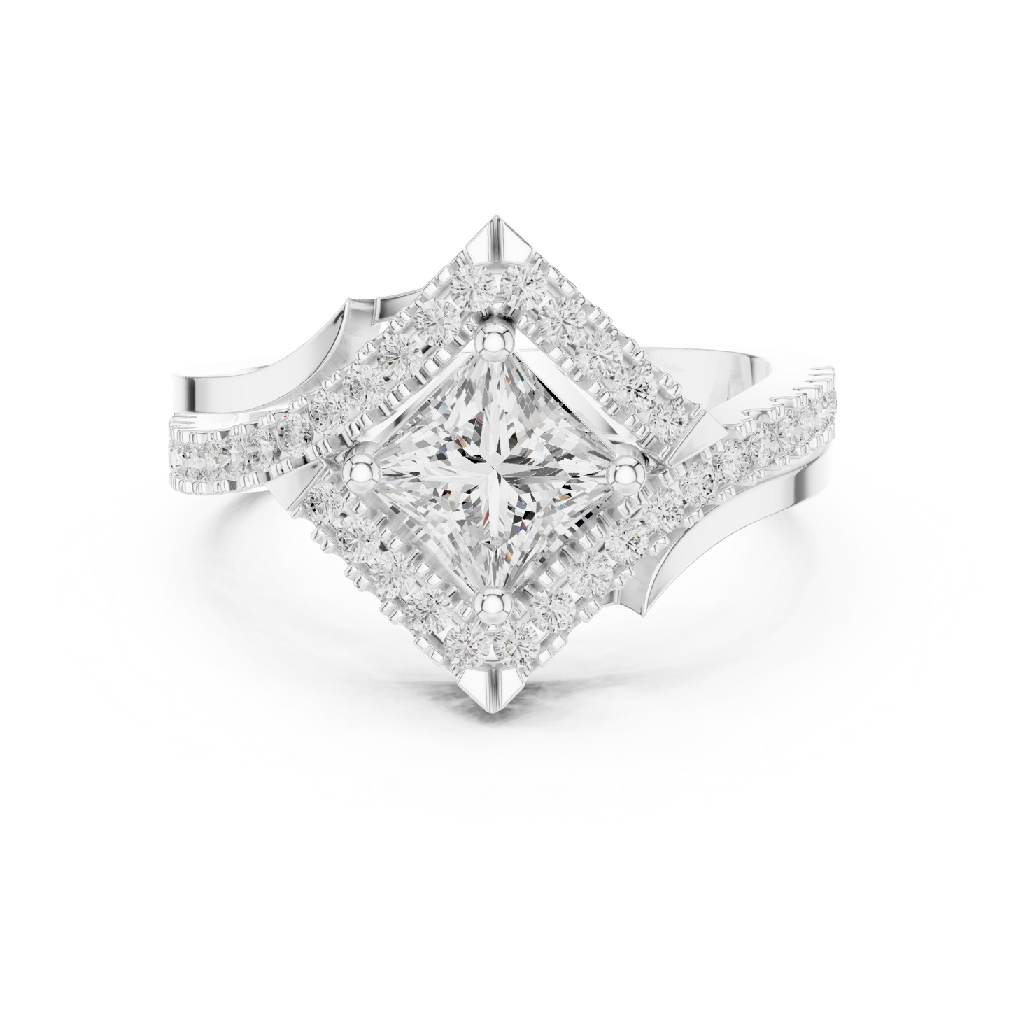 Mixed Shape Lab Grown Diamond Halo Ring
