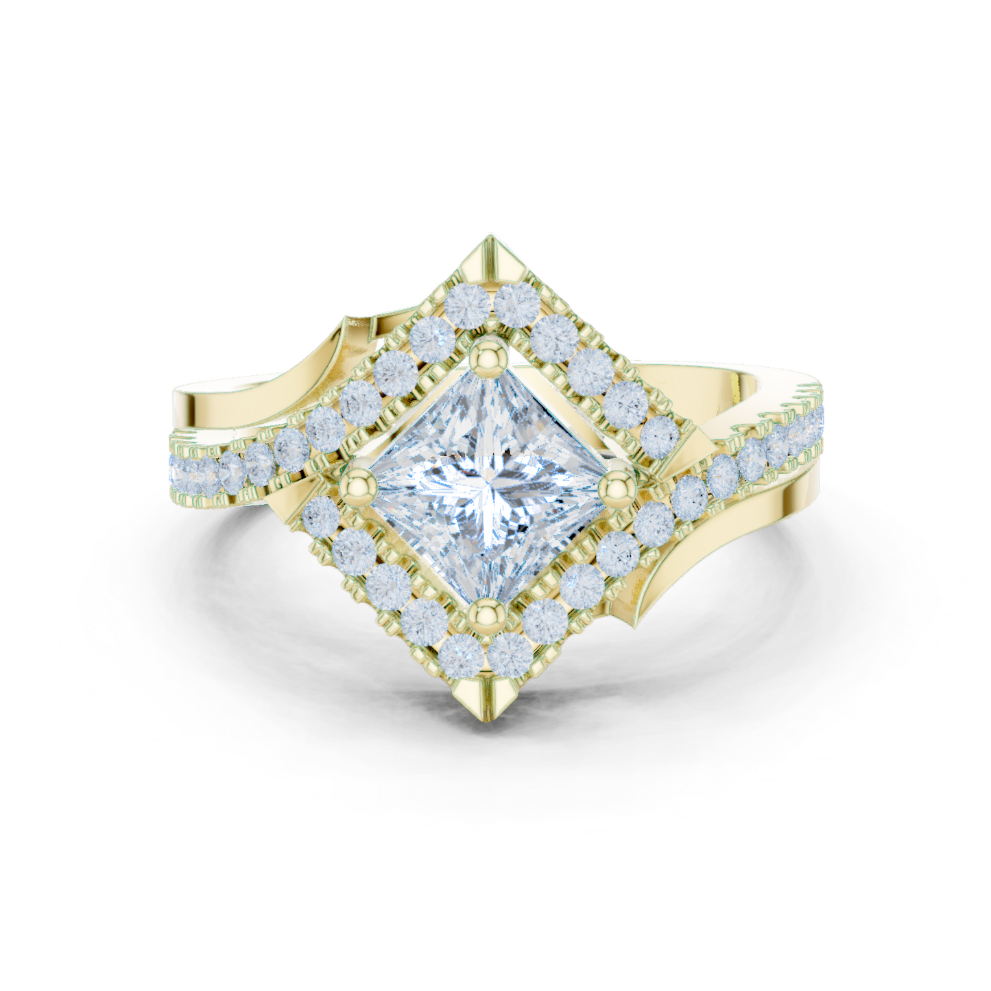Mixed Shape Lab Grown Diamond Halo Ring