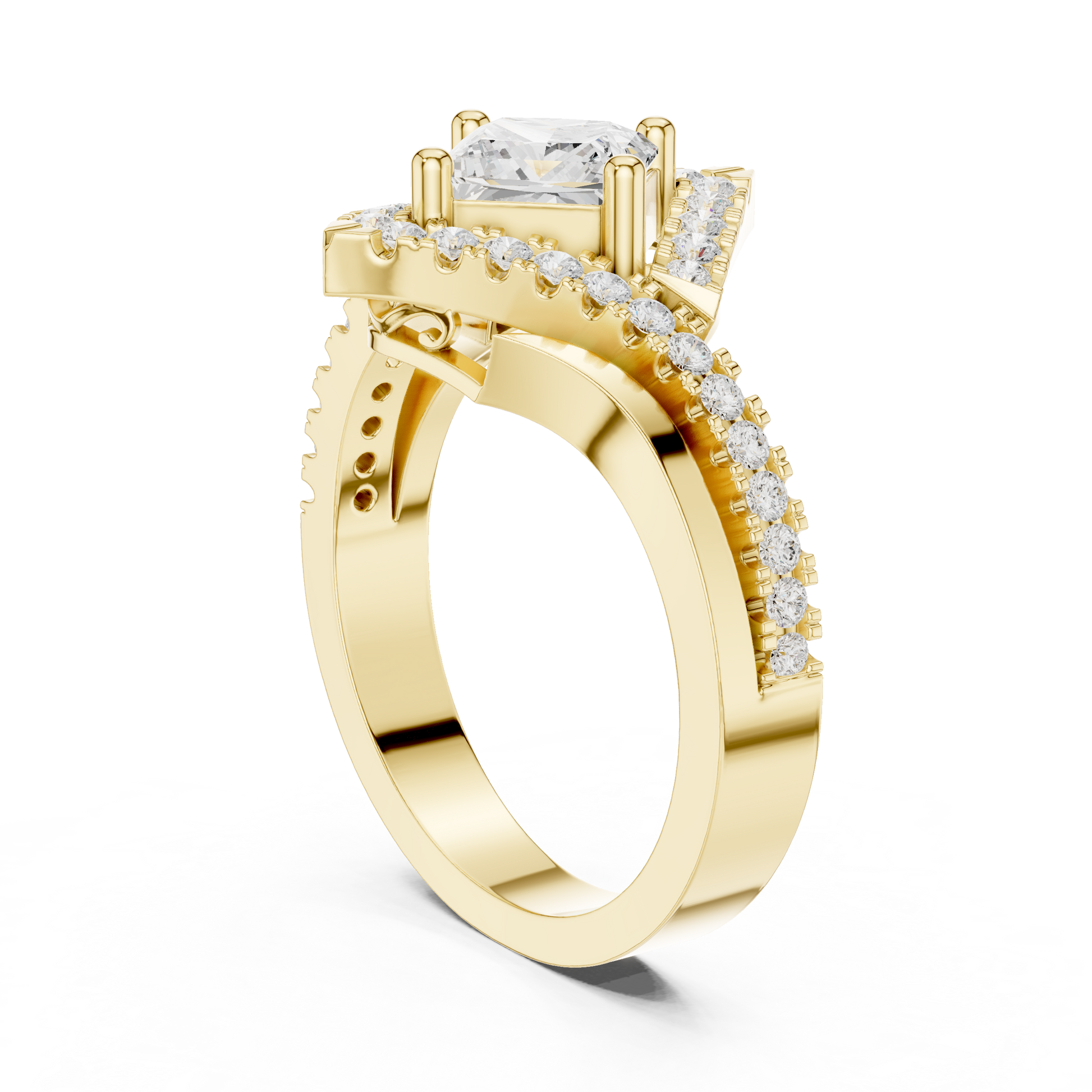 Mixed Shape Lab Grown Diamond Halo Ring