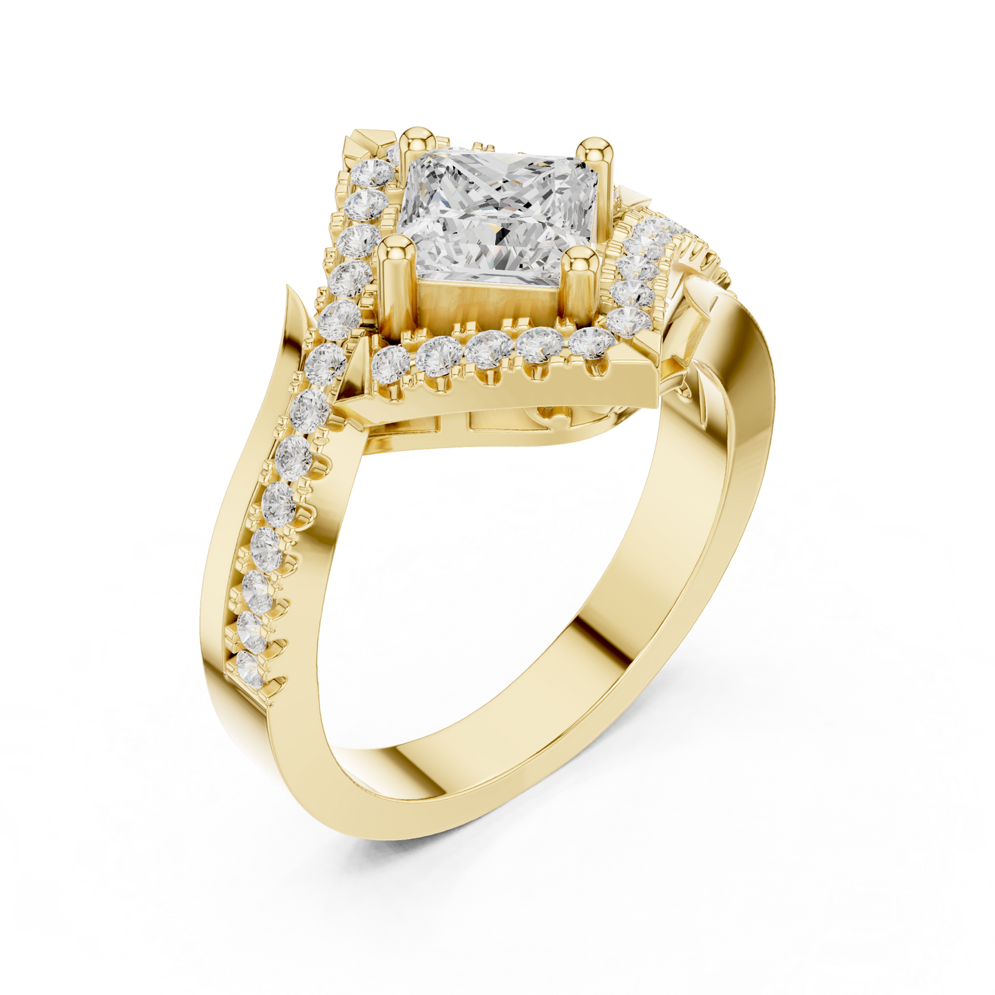 Mixed Shape Lab Grown Diamond Halo Ring