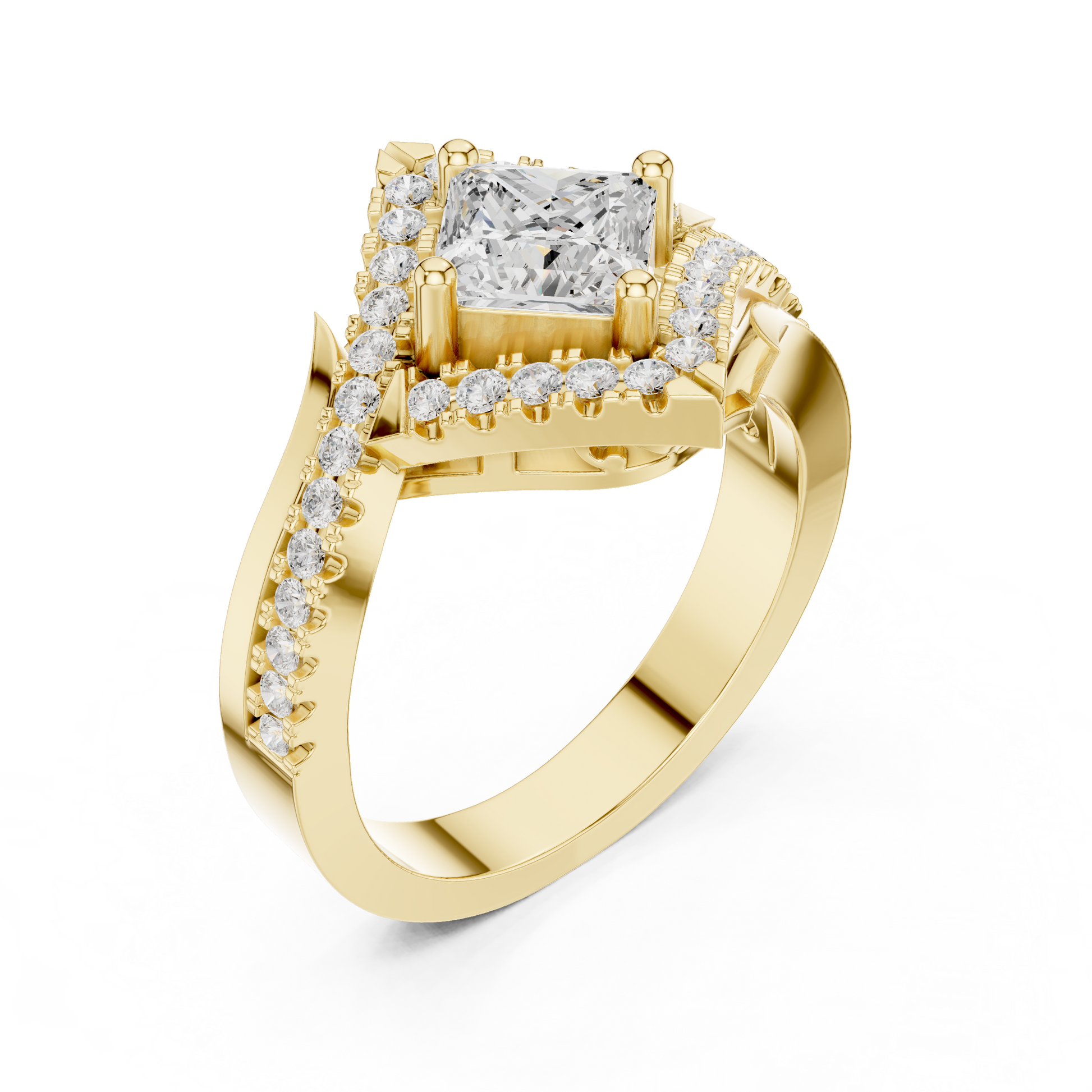 Mixed Shape Lab Grown Diamond Halo Ring