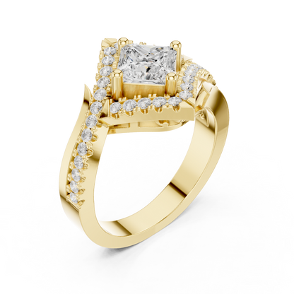 Mixed Shape Lab Grown Diamond Halo Ring