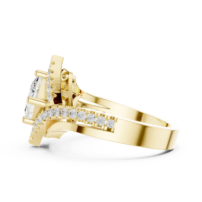 Mixed Shape Lab Grown Diamond Halo Ring
