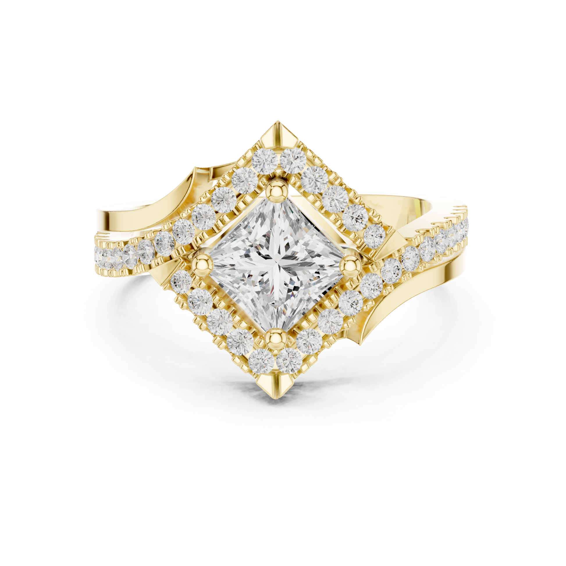 Mixed Shape Lab Grown Diamond Halo Ring
