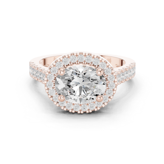 Round Halo Lab Grown Diamond Ring
