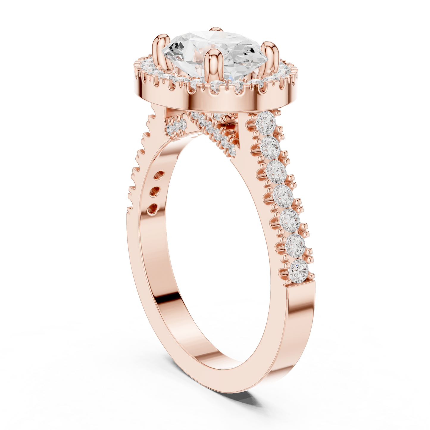 Round Halo Lab Grown Diamond Ring