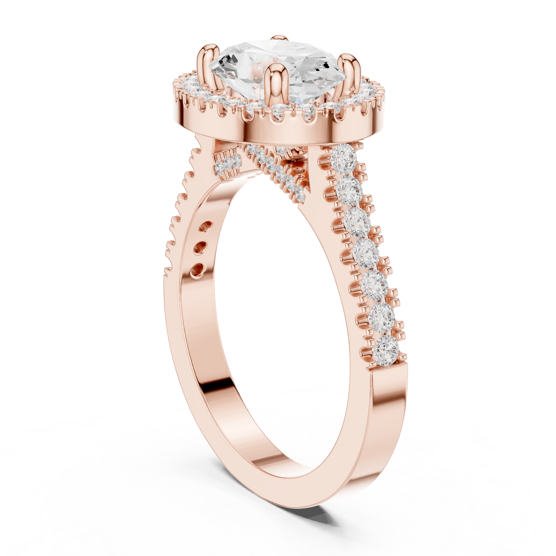 Round Halo Lab Grown Diamond Ring
