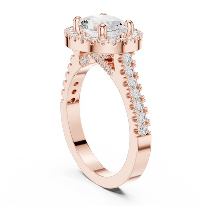 Round Halo Lab Grown Diamond Ring
