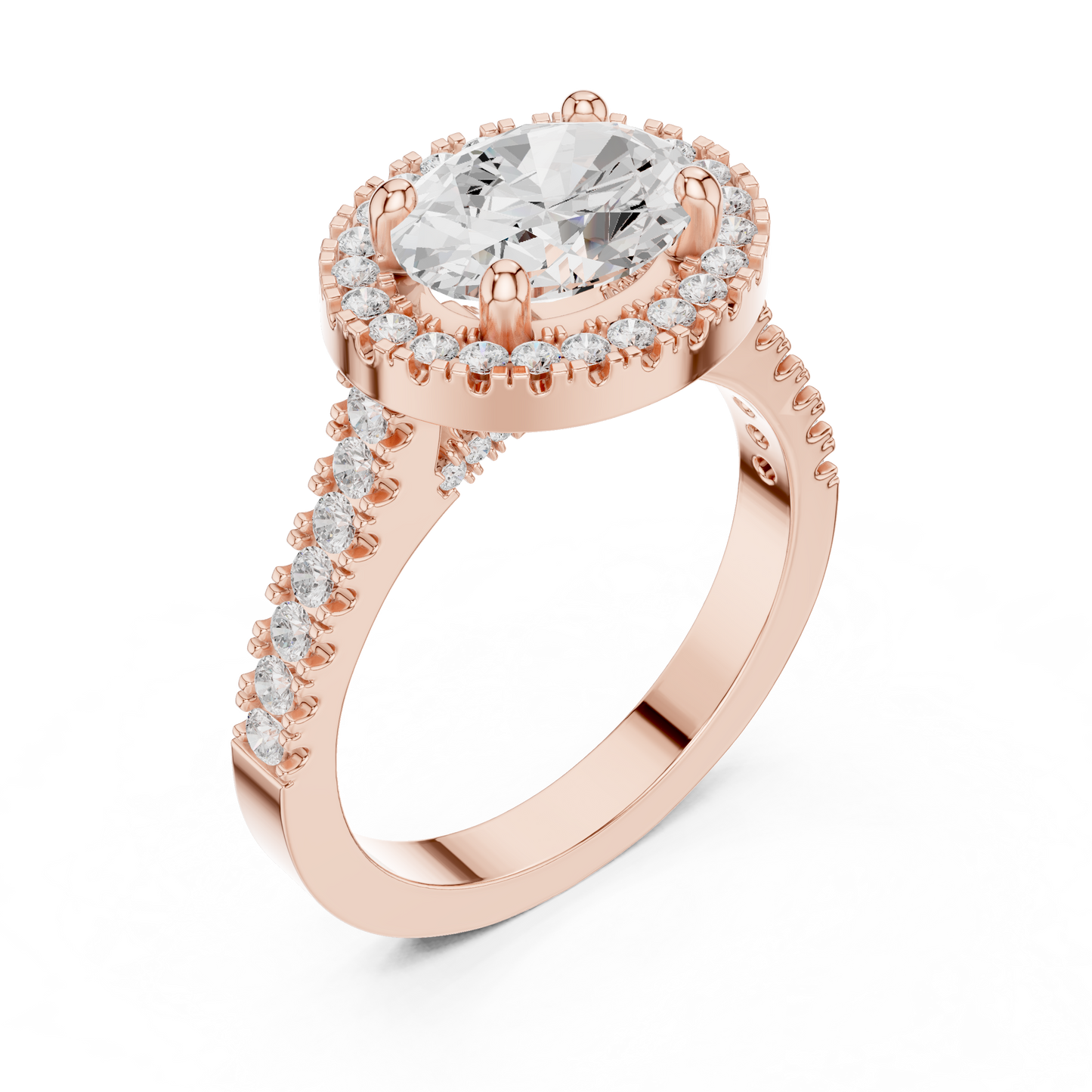 Round Halo Lab Grown Diamond Ring
