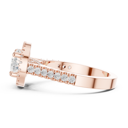 Round Halo Lab Grown Diamond Ring