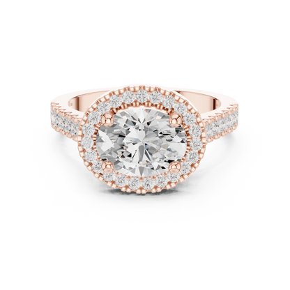 Round Halo Lab Grown Diamond Ring