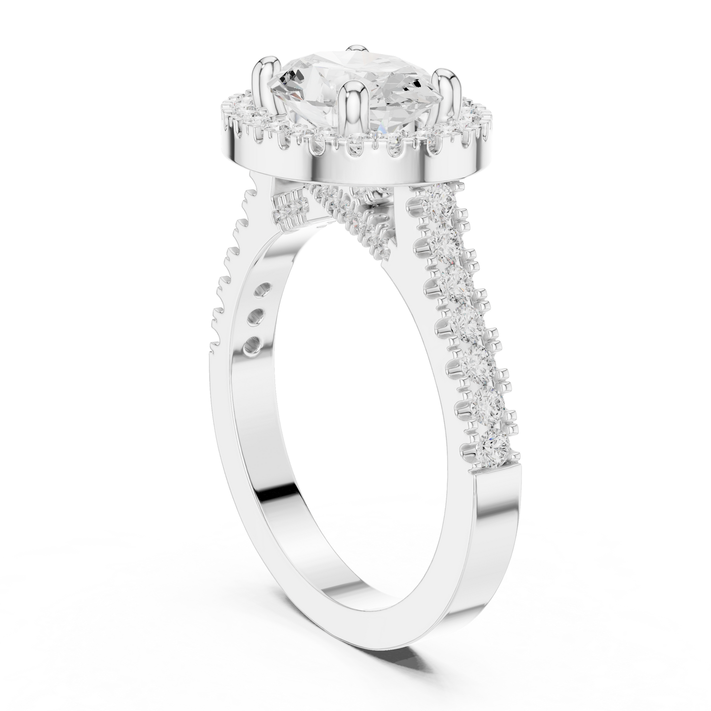 Round Halo Lab Grown Diamond Ring