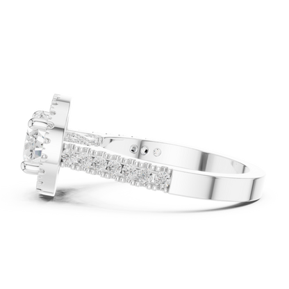 Round Halo Lab Grown Diamond Ring