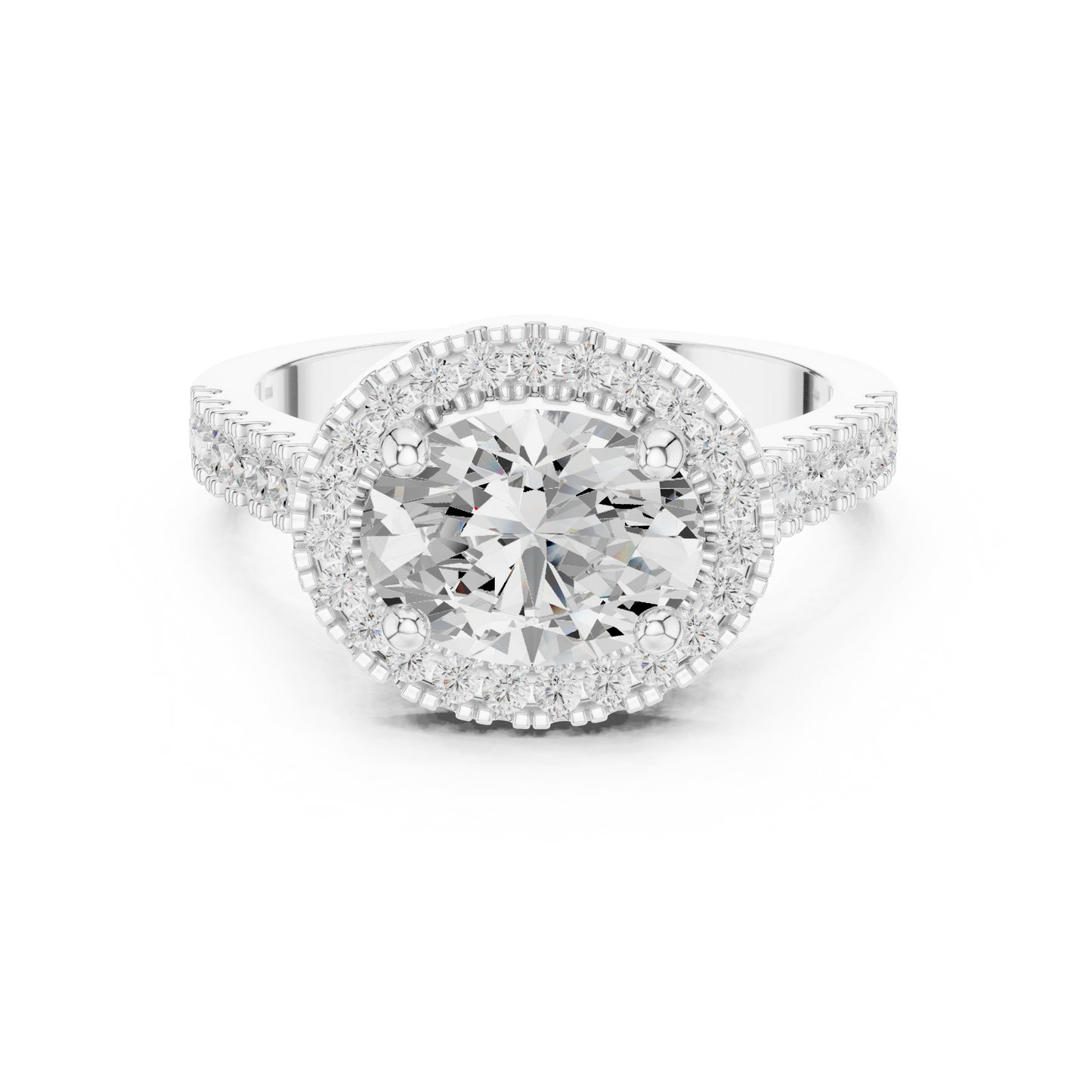 Round Halo Lab Grown Diamond Ring