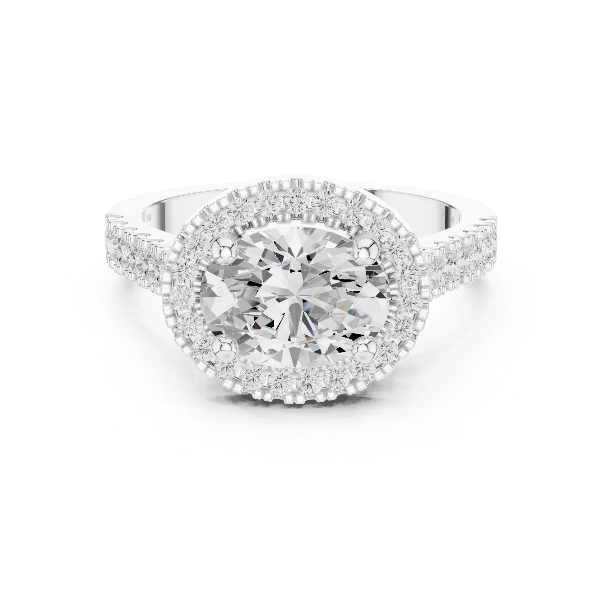 Round Halo Lab Grown Diamond Ring