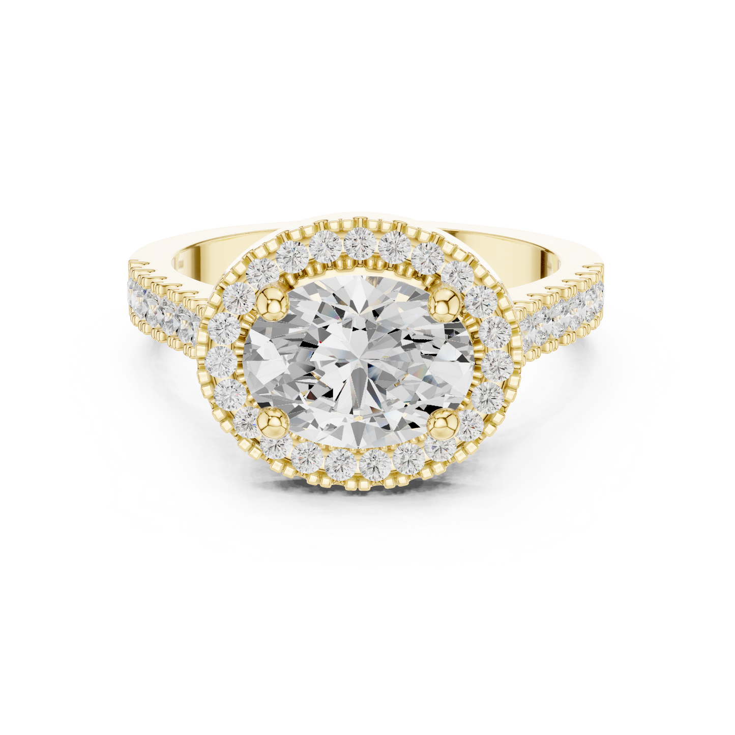 Round Halo Lab Grown Diamond Ring