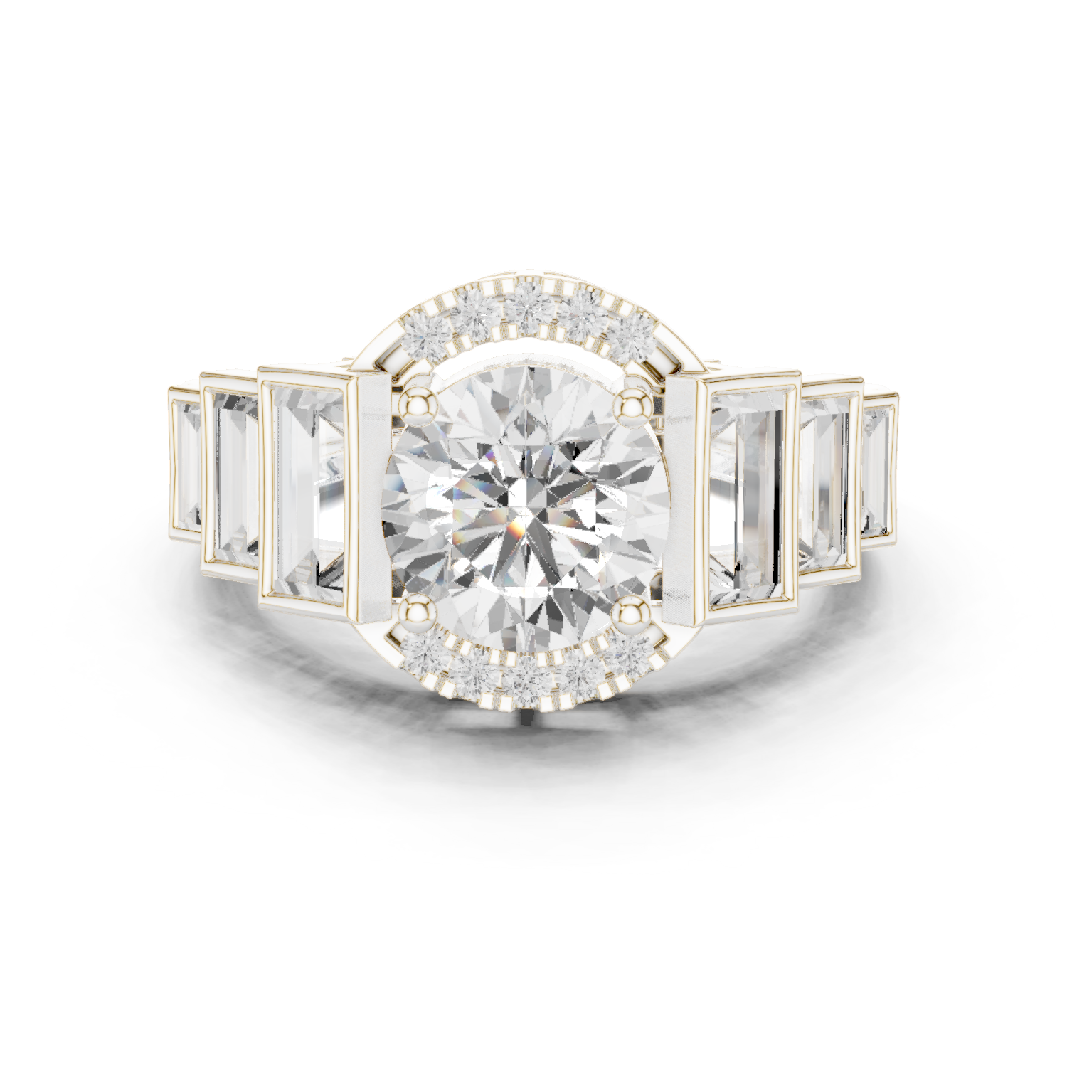 Round Side Stone Lab Grown Diamond Ring