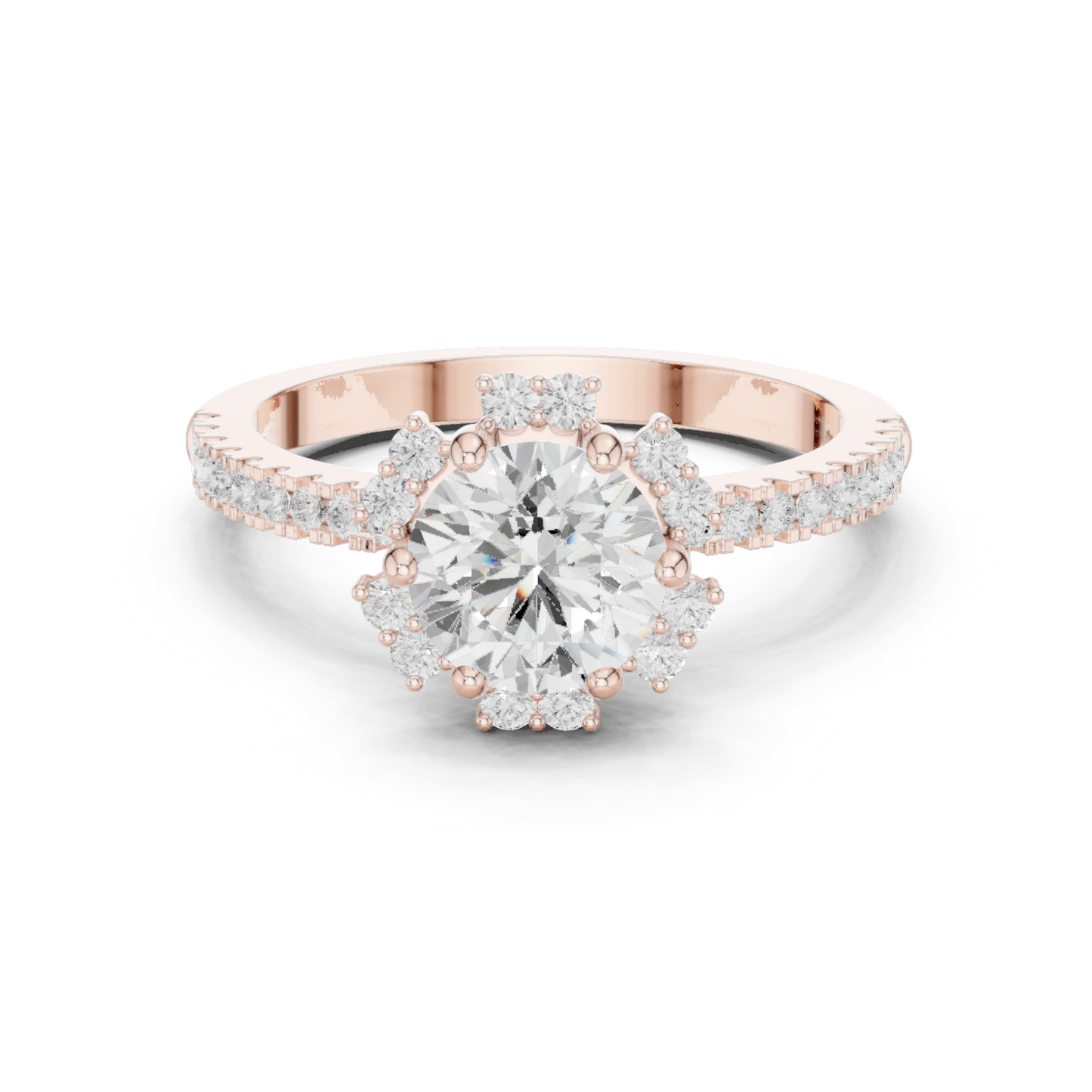 Round Halo Lab Grown Diamond Ring