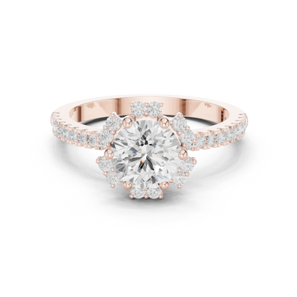 Round Halo Lab Grown Diamond Ring