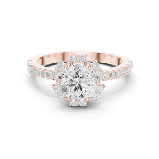 Round Halo Lab Grown Diamond Ring
