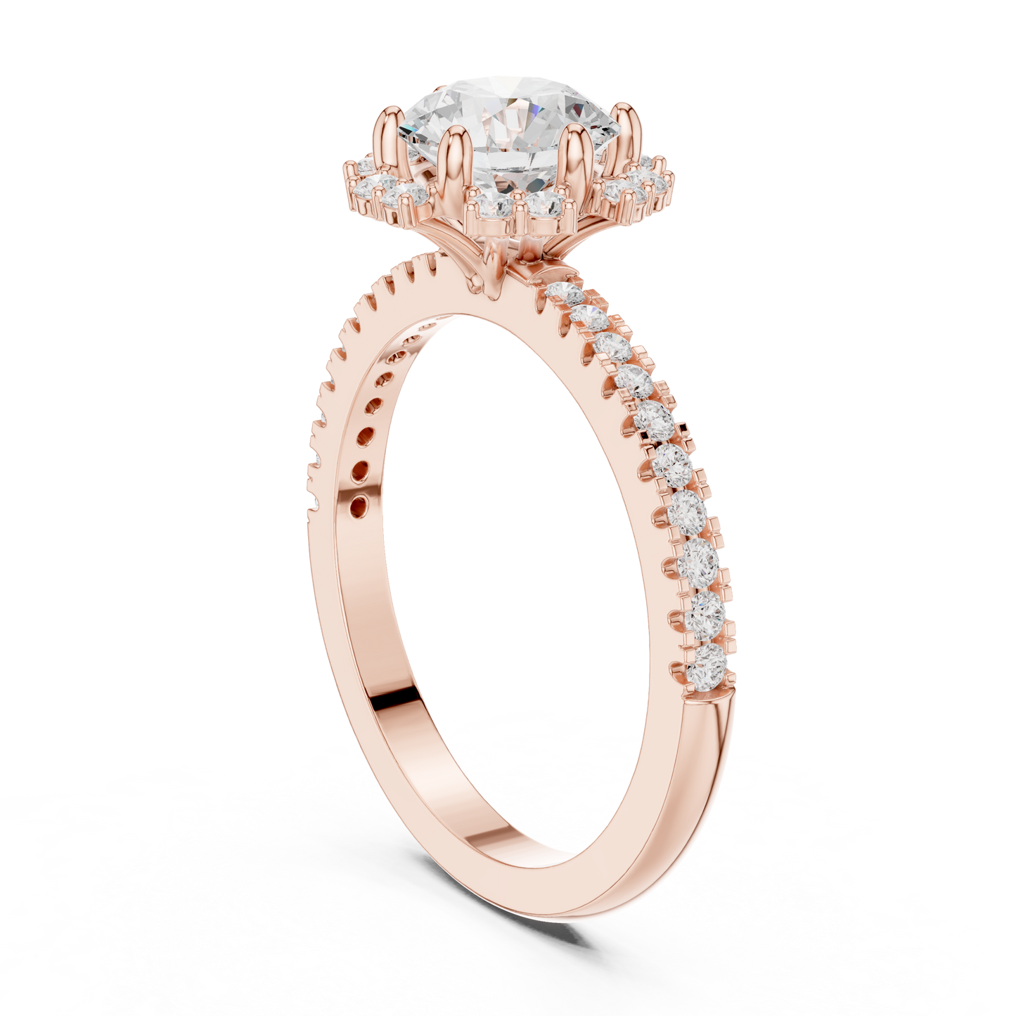 Round Halo Lab Grown Diamond Ring