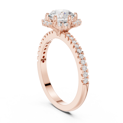 Round Halo Lab Grown Diamond Ring