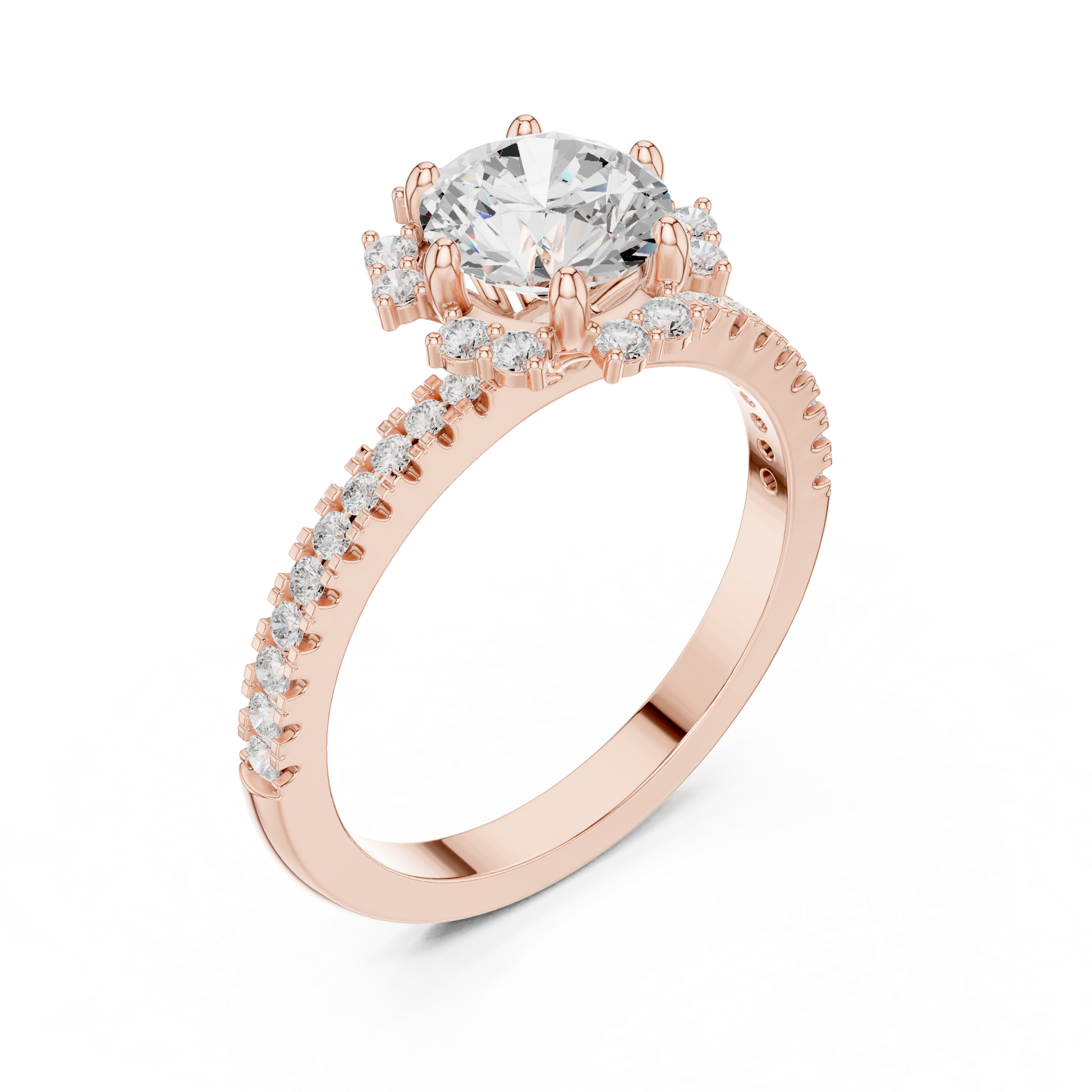 Round Halo Lab Grown Diamond Ring
