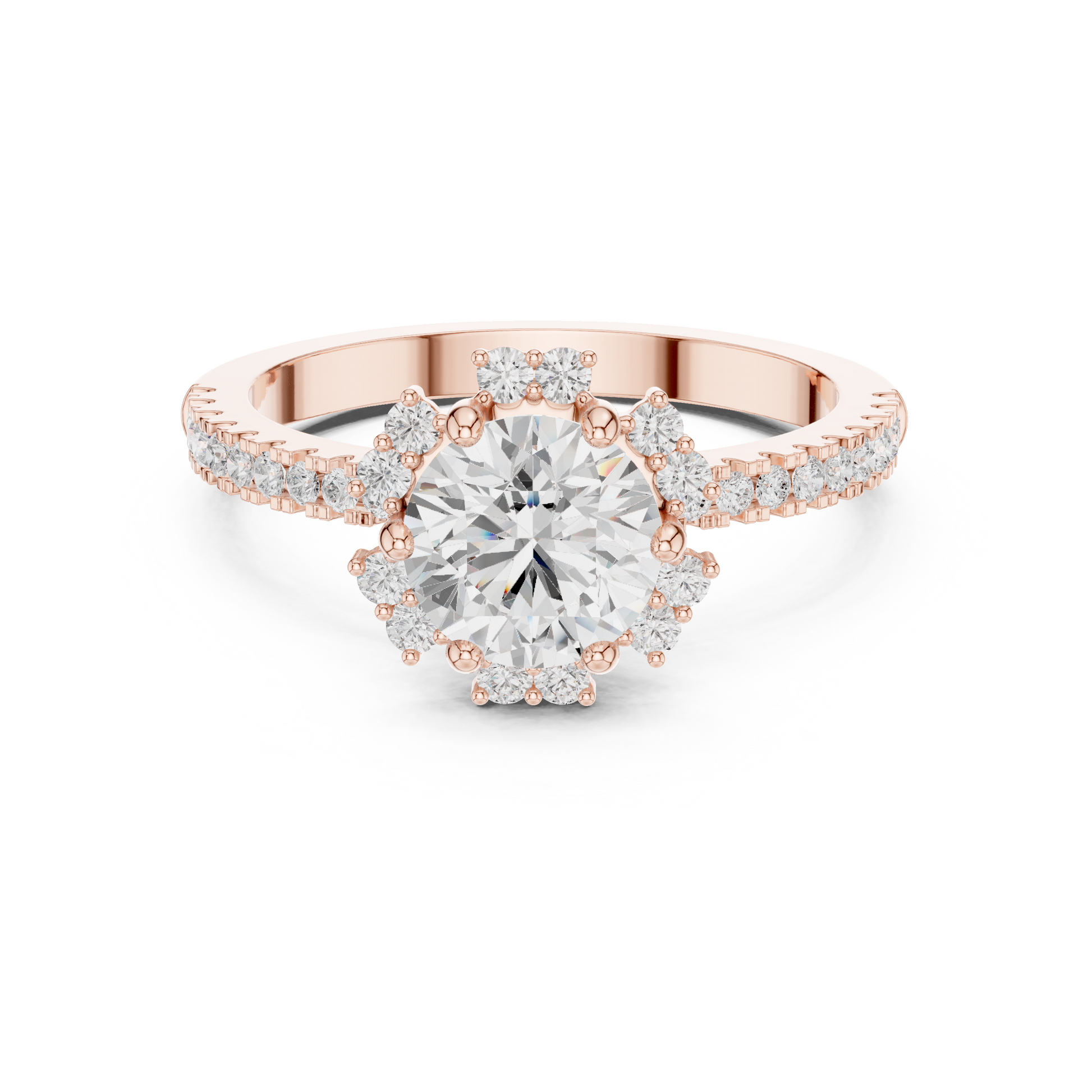 Round Halo Lab Grown Diamond Ring